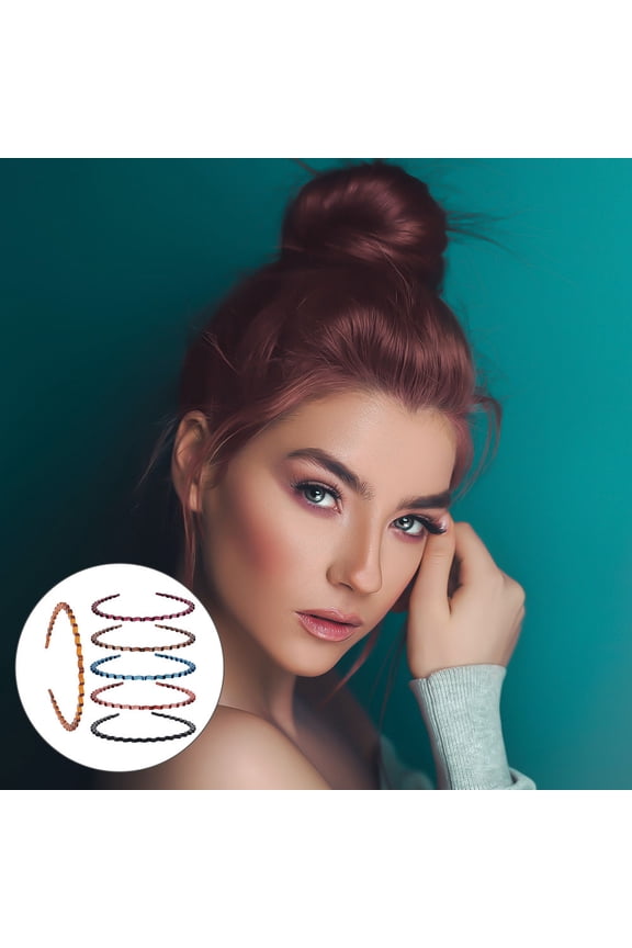 6-Pack Wave Headbands for Women, Resin Hair Accessories, Assorted Colors, 15x12.7cm, Comfortable Daily Wear