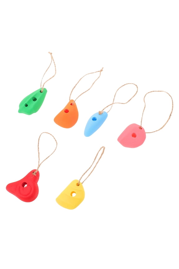 6-Pack Colorful Climbing Hold Keychains, Lightweight Outdoor Pendants for Backpack, Travel, Hiking Accessories