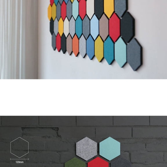 Milisten 6Pcs Black Hexagon Felt Wall Sticker Self Adhesive Message Board for Stylish Home Decor