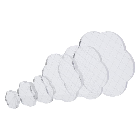 Milisten 6-Pack Clear Floral Stamp Blocks with Grid Lines for Card Making and Crafting Projects