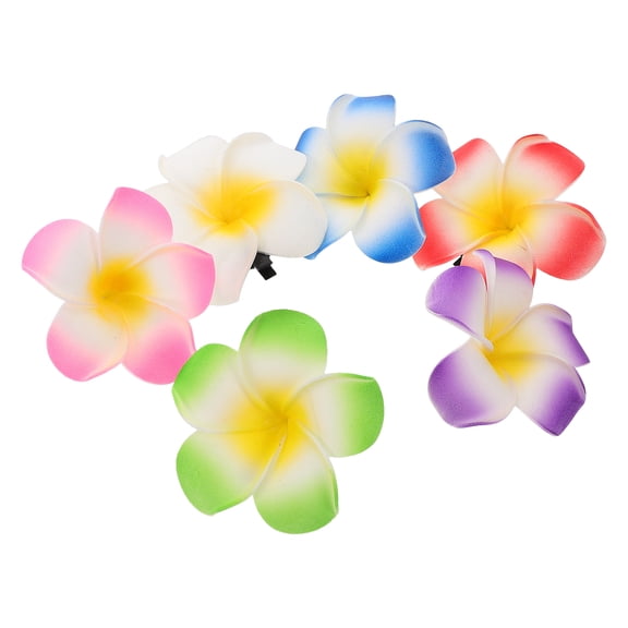 Milisten 6Pcs Decorative Foam Flower Hair Clips Assorted Color Side Clamp Barrette Accessories
