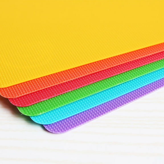 Milisten 6Pcs Plastic Kitchen Chopping Board Non Slip Cutting Block Assorted Color For Home Users 30.5x38x0.12in