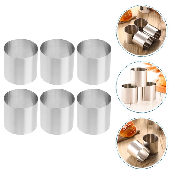 Milisten Ring For Baking Cakes Stainless Steel 6Pcs 1.97X1.97X1.97in
