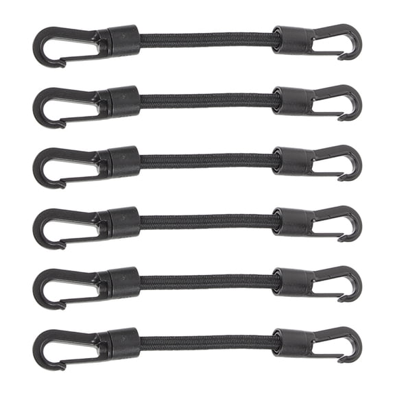 Milisten Rope Buckle Elastic Cords Black Rubber Rope 6Pcs