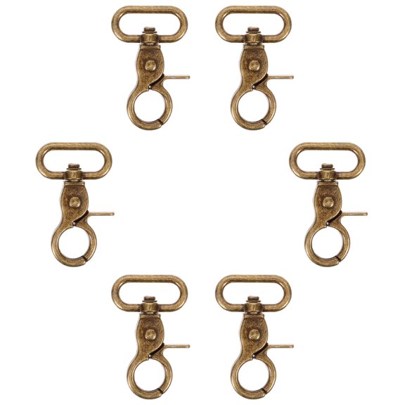 Milisten 6Pcs Swivel Trigger Snap Hook Zinc Alloy Dark Brown Durable Attachment for Bags