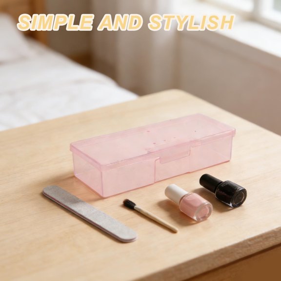 Milisten 6Pcs Transparent Nail Tool Box with Multi Compartment for Supplies Assorted Color Organizer