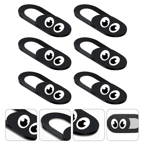 Milisten ABS Phone Camera Cover Black Anti-Peeping Easy to Install 6Pcs