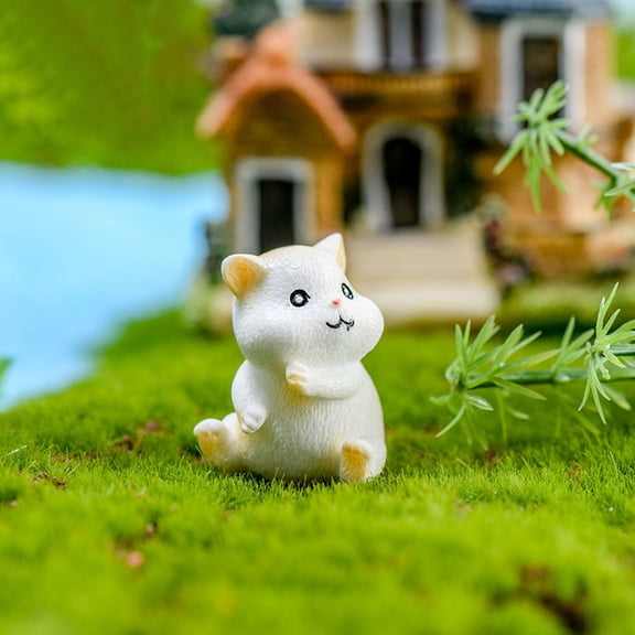 Milisten Mini Hamster Plant Landscape Decorations, Assorted Colors, 6 Pieces Cute Garden Adornments