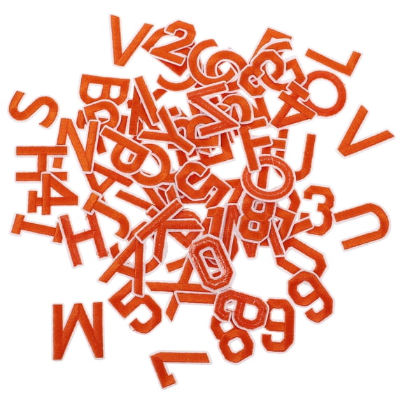 Milisten 72Pcs Embroidered Orange Letter Patches Iron on for Clothes Pants Jackets and Backpacks