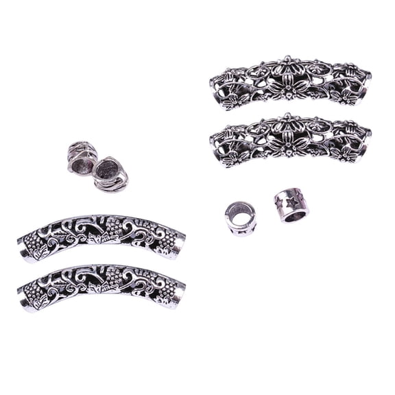 Milisten Filigree Tube Hair Cuffs Anti-Rust Hard-Wearing Stylish Accessory 8Pcs