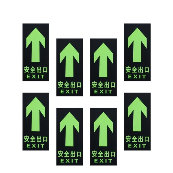 Milisten 8Pcs Exit Decal Assorted Color Photoluminescent Safety Sign for Emergency Walls
