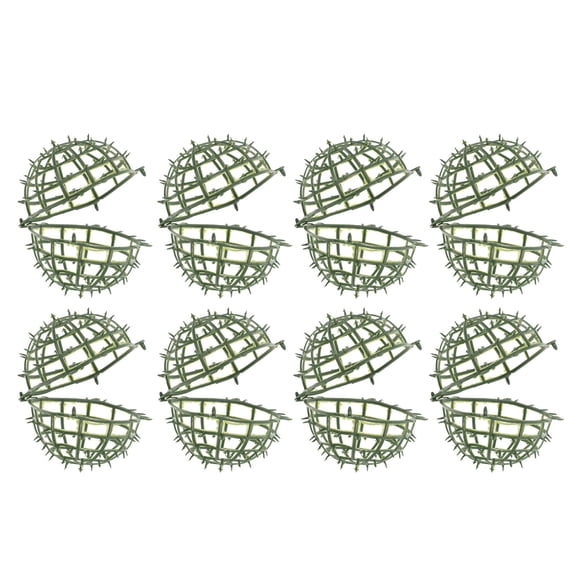 Milisten Topiary Wire Frames Green Plastic for Artificial Plant DIY Decorative Grass Ball 8Pcs