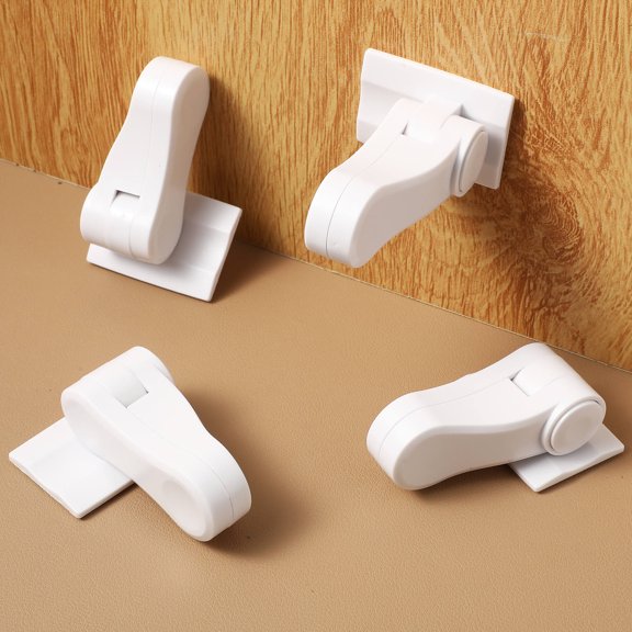 Milisten White ABS Child Safety Door Locks for Childproofing Cabinets, Drawers, and Doors