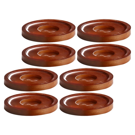 Milisten 8Pcs Rotating Wooden Glass Coasters Dark Red Spinning Cup Mats for Home Bar