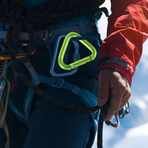 Milisten 9-Pack Aluminum Climbing Carabiner Hooks, Triangular Lightweight Buckles for Outdoor Gear and Camping Accessories