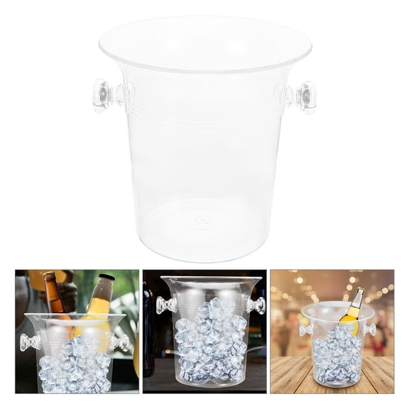 Milisten Transparent Ice Drink Bucket with Smooth Edges for Beverage Use