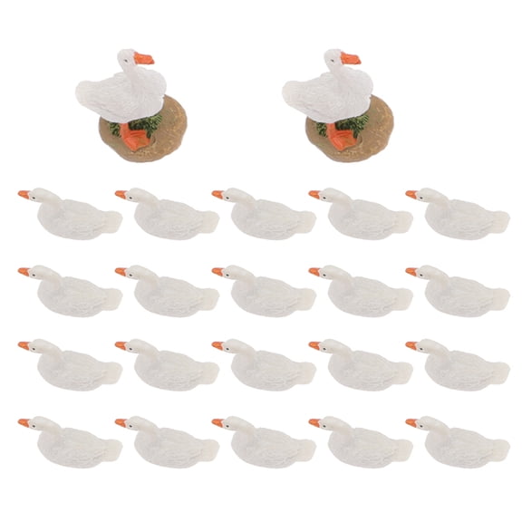 Milisten Set of 22 Miniature White Resin Figurines for Home Decor, Cute Small Ornaments Collection
