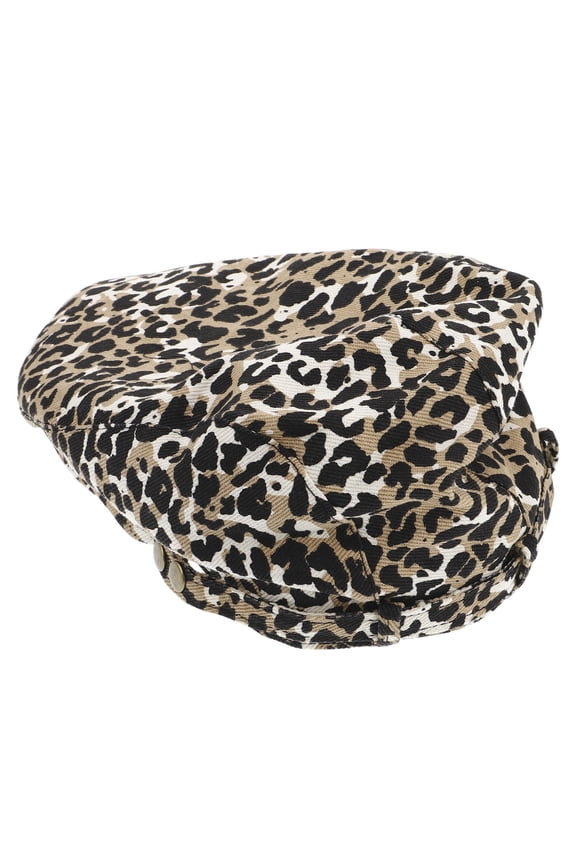 Animal Cheetah Pattern Beret Hat Unisex French Style Adjustable Painter Cap for Trendy Outfits