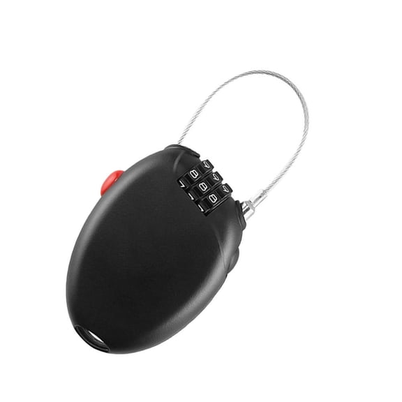 Milisten Black Steel Cable Lock with 3-Digit Combination, Heavy Duty Anti-Theft Security Lock for Bikes, Gates, Luggage