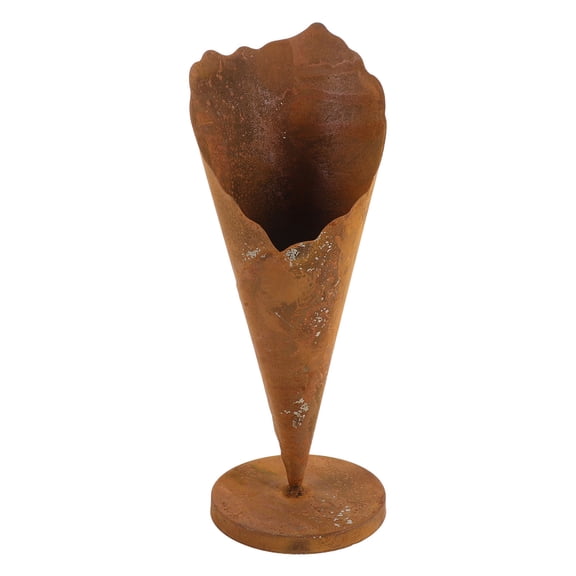 Milisten Antique Trumpet Vase Style Ice Cream Cone Planter Pot for Rustic Garden and Wedding Decoration