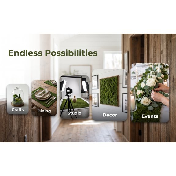 Milisten Artificial Moss Mat Green Faux Lawn Blanket for Balcony Decor, Epe, Durable