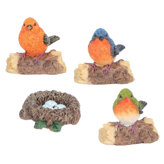 Milisten Assorted Color Resin Artificial Birds Set for Garden Decoration, Outdoor Landscape Ornaments, and Decorative