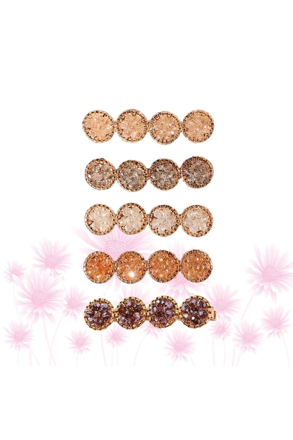 5Pcs Bobby Pins Rhinestone Hair Clips Assorted Colors Elegant Headdress for Hair Decoration