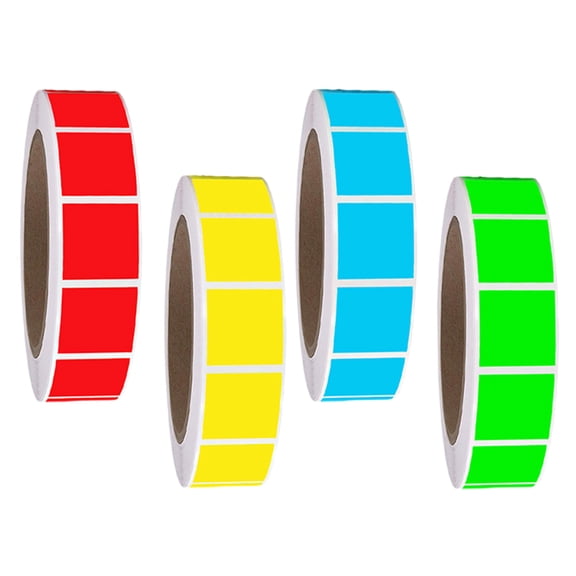 Milisten Assorted Color Writable Square Labels with Strong Adhesion for Office Color Coding