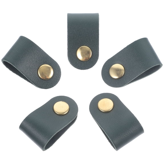 Milisten Dark Green Reusable Cable Organizer Straps, 5 Cord Wraps for Home, Office, and Back to School Use