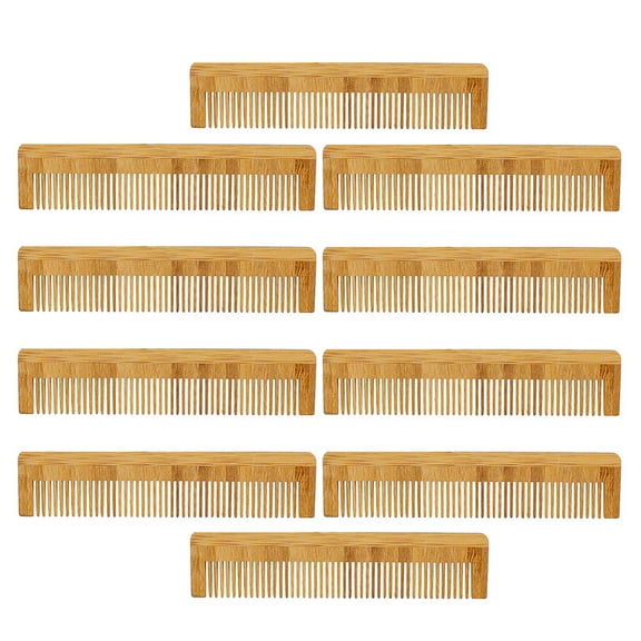 Milisten Bamboo Hair Combs 10Pcs for Women and Men for Grooming Hair and Beards