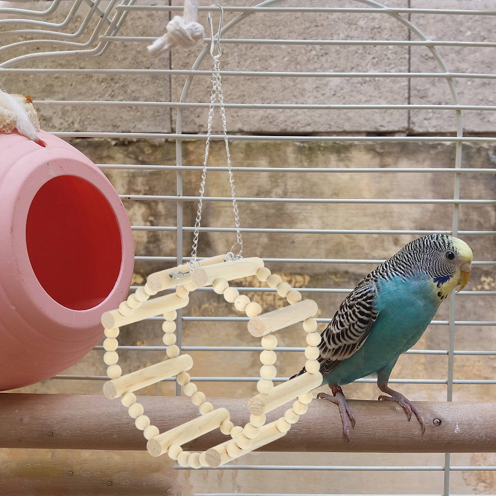Milisten Bird Toys for Parakeets Hanging Parrot Exercise Perch Swing ...