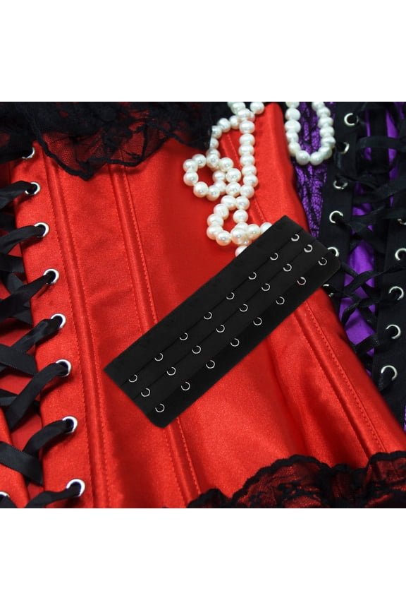 4Pcs Bra Extension Hooks Black Cotton and Stainless Steel for Easy Bra Adjustment