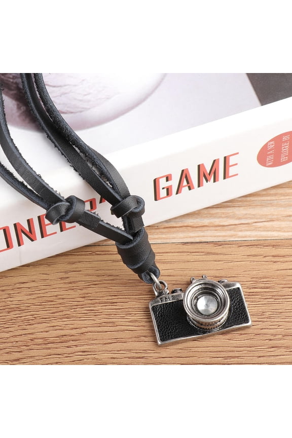 Vintage Camera Necklace Black Adjustable Belt Design Stylish