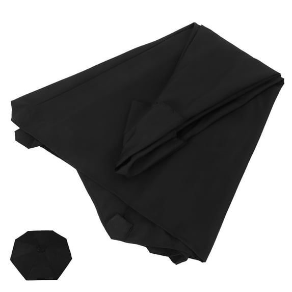 Milisten Versatile Black Patio Umbrella Canopy Replacement Fabric Fits Various Umbrella Frames Easily