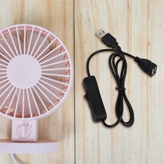Milisten Black USB Fan Extension Cable with Power Button for Easy Control and Stable Transmission