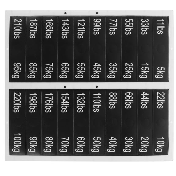 Milisten 1 Sheet of Pvc Weight Tag Labels Waterproof Black for Exercise Fitness Equipment