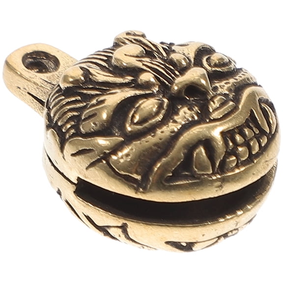 Milisten Brass Hanging Key Pendant Tiger Head in Golden with Lucky Symbol