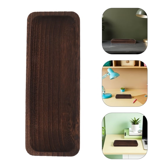 Milisten Rustic Brown Wood Decorative Tray Rectangle Farmhouse Organizer Candle Holder Coffee Table Centerpiece