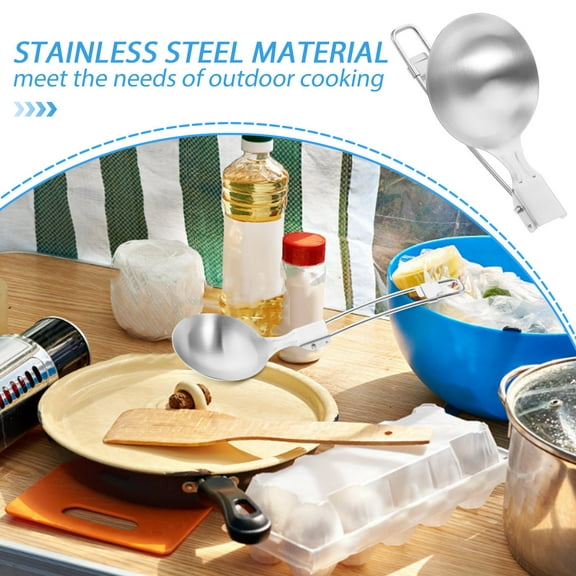 Milisten Camp Folding Soup Spoon Travel 19.30X6.30X3.00CM Silver