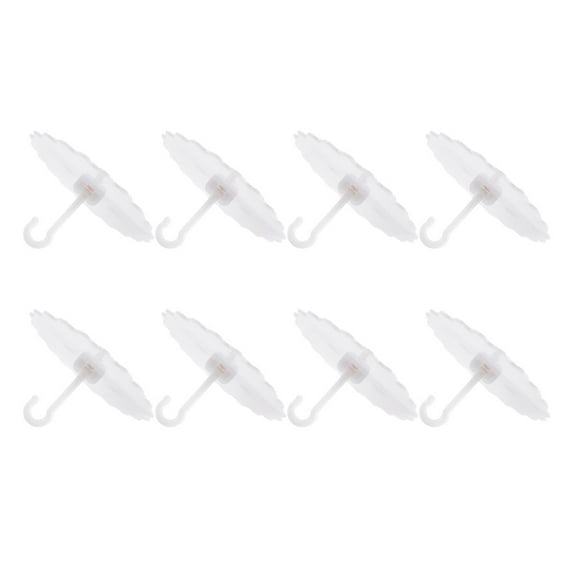 Milisten Canopy Hooks 8Pcs White Plastic for Hanging Bed Curtains Strong Adhesive Grip