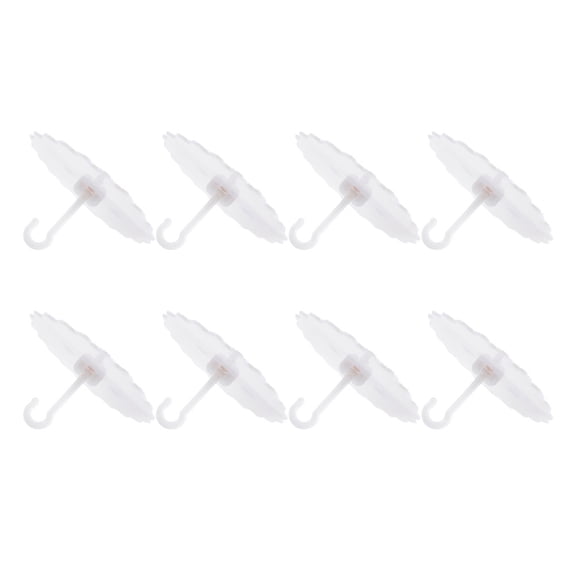 Milisten Canopy Hooks 8Pcs White Plastic for Hanging Bed Curtains Strong Adhesive Grip