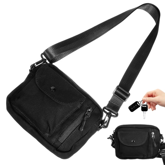 Milisten Canvas Messenger Bag for Men, 1 Pc, Compact and , Ideal for Fishing, Camping, Daily Use, 7.86 x 6.68 x 1.57 inches