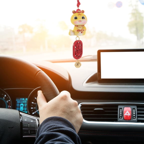 Milisten Multi Color Resin Metal Snake Charm for Car Interior Rearview Mirror