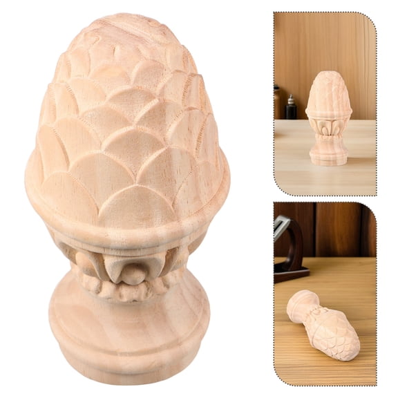 Milisten Wood Craft Stair Finials Unfinished for Luxurious Villas Beige 1Pcs