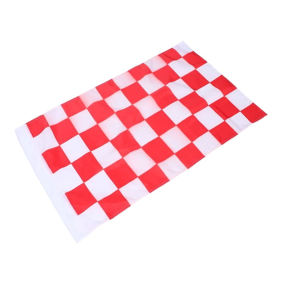 Milisten Red White Checkerboard Flag for Sports Events, Lightweight Polyester, Weather Resistant, 96x64 cm