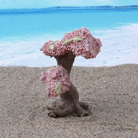Milisten Cherry Blossom Tree Micro Landscape 4 Pack Resin Craft Tiny Desk Plant For Fairy Garden Home Office Decor