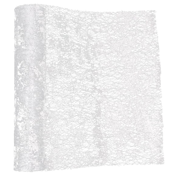 Milisten Plated Silver Mesh Table Runner with Metal Foil for Elegant Party and Wedding Decorations