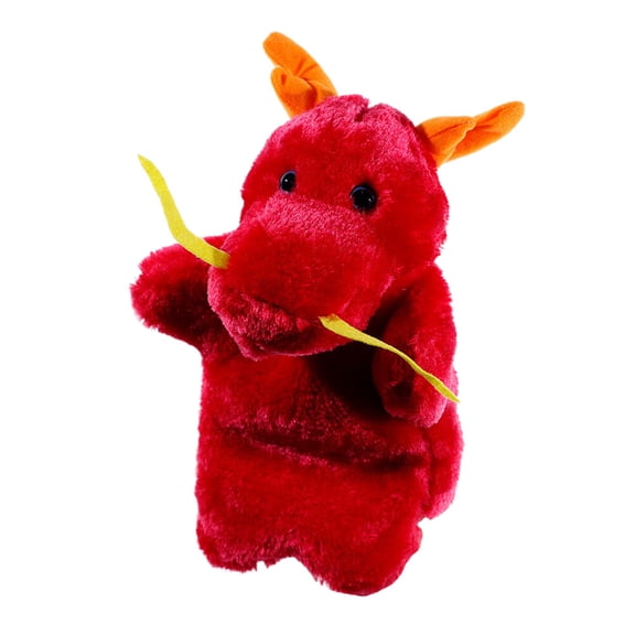 Milisten Red Plush Chinese Dragon Story Puppet Hand Accessory for Communication Skills