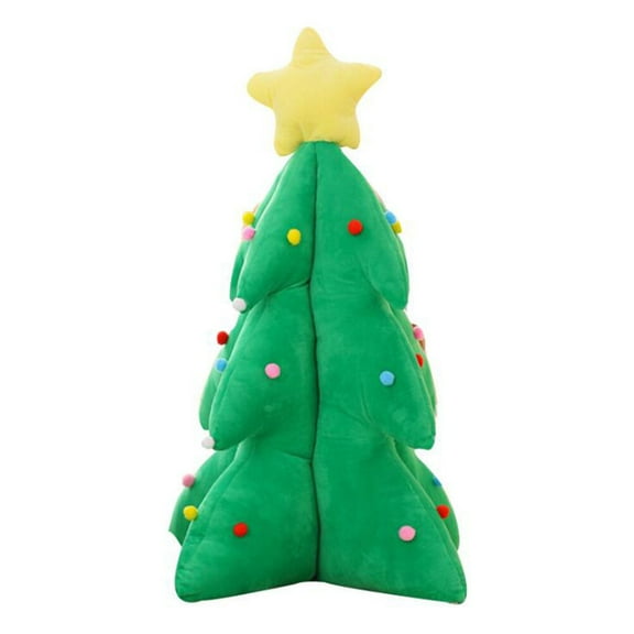 Milisten Christmas LED Pillow Green Tree Shape Plush Cushion with Premium PP Cotton Material
