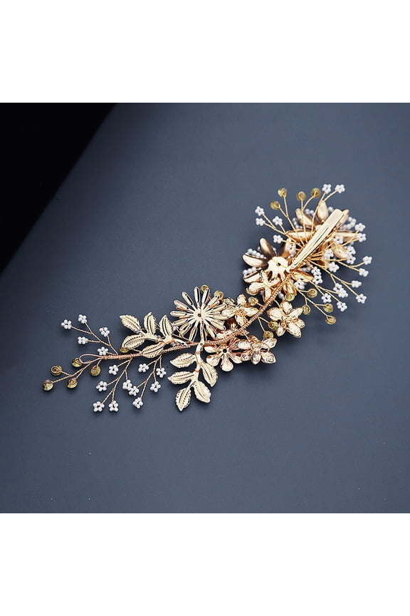 Elegant Hair Accessories for Women, Golden Alloy Headwear with Design, 1 Set